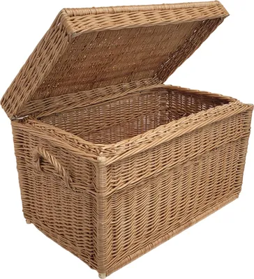 Produktbild von Weidentruhe 70cm mit flachem Scharnierdeckel, Weidenrüssel