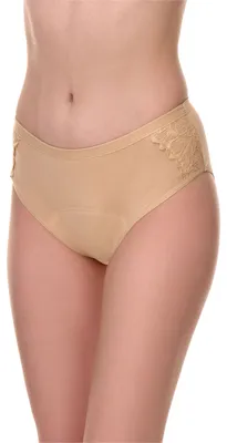 Image de Sous-vêtements d'incontinence pour femmes Merry Style en coton avec coussin absorbant intégré (beige, XL)