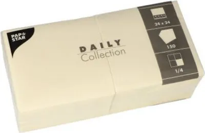 Produktbild von 150 Servietten "DAILY Collection" 1/4-Falz 24 cm x 24 cm champagner