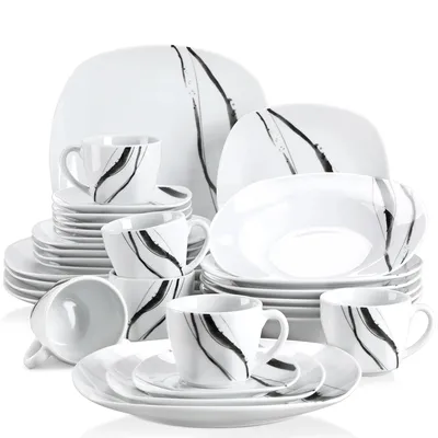 Obrázok produktu pre Súprava porcelánového riadu, materiál šetrný k životnému prostrediu, západný štýl, 30 KUSOV