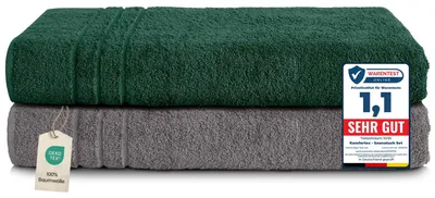 Produktbild von Komfortec 2er Saunahandtuch Set XXL 80x200 cm, 100% Baumwolle