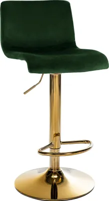 Produktbild von CLP Barhocker Hover Samtbezug höhenverstellbar drehbar mit Rückenlehne grün Material Gestell Metall gold