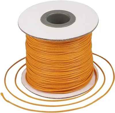 Image de Cordon en polyester orange - Fil durable pour la fabrication de bijoux - Rouleau de 78 mètres destiné à la fabrication de bijoux