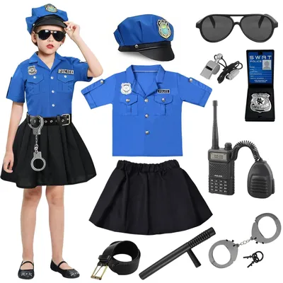 Immagine prodotto di Costume da poliziotto per bambini, taglia S, ideale per giochi di ruolo, carnevale