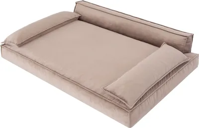 Obrázok produktu pre Pelech pre psov Pohovka pre psov Vankúš pre psov Kôš pre psov Gauč pre domácich miláčikov Pelech pre domácich miláčikov Kôš na gauč Rozkladacia pohovka, ľahko sa čistí, béžová, veľkosť XL: 99x66 cm