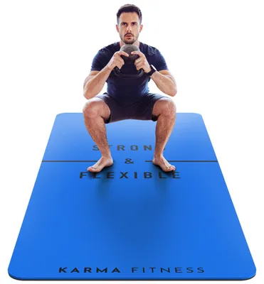 Obrázok produktu pre Fitness podložka z TPE, extra veľká a hrubá, rozmer 183x80x10 mm, s popruhmi na prenášanie, vhodná na pilates
