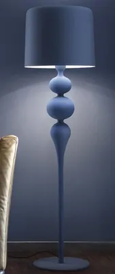 Produktbild von Casa Padrino Luxus Art Deco Stehleuchte Blau Ø 50 x H. 180 cm - Runde Art Deco Stehlampe mit Aluminium Lampenschirm - Luxus Stehleuchten - Luxus Qualität -  Italy