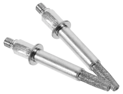 Produktbild von Schleifsteine für Kettensägen 2 Stück Hochfeste Schleifköpfe Ø 48mm aus Schmirgelkorn und Eisen Ersatzteile für Schärfgeräte Tragbar für Garten- und Waldpflege