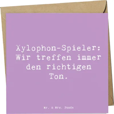 Produktbild von Mr. & Mrs. Panda Glückwunschkarte Spruch Xylophon Melodie - Lavendeltraum - Geschenk, Musiker, faltkarte, Instrument, Musikinstrument, doppelkarte, Grußkarte, Taktgefühl