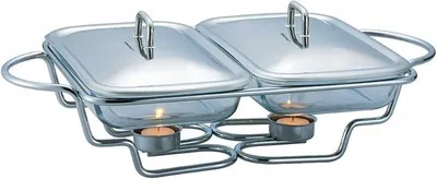 Produktbild von Speisewärmer mit Glasbehälter, Warmhaltebehälter, Silberfarben (2 x 1,5 Liter)