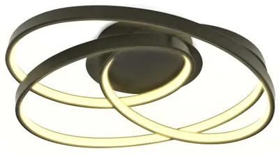 Image de B.K.Licht Plafonnier LED design anneaux 390x395x145mm rond 35W 4600lm 3000K lumière blanche chaude noir lampe plafond salon chambre salle à manger couloir