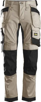 Produktbild von Snickers AllroundWork Stretch Arbeitshose m. Holstertaschen, EN 14404 Khaki-Schwarz-258