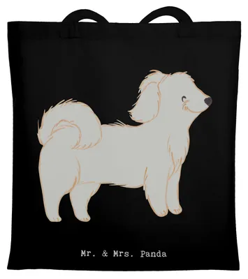 Produktbild von Mr. & Mrs. Panda Tote Bag Havaneser Moment - Schwarz - Geschenk, Havi, Bichon Havanais, Tragetasche, Laptoptasche, Jutebeutel, Bichón Habanero, Schultasche, Tasche