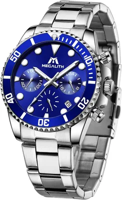 Produktbild von Herrenuhr 40mm Chronograph Quarz Edelstahl Armbanduhr Wasserdicht Leuchtzeiger Datum Anzeige Elegant Herren-Uhr Stilvolles Design Perfektes Geschenk