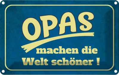 Produktbild von vianmo Blechschild 12x18 cm Opas machen die Welt schöner Opa Oma Spruch Zitat
