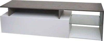 Obrázek produktu pro TV stolek MCW-L35, nízký TV stolek, příborník, TV skříňka, komoda, dřevo 47 x 170 x 40 cm, úložný prostor, vzhled betonu, bílá