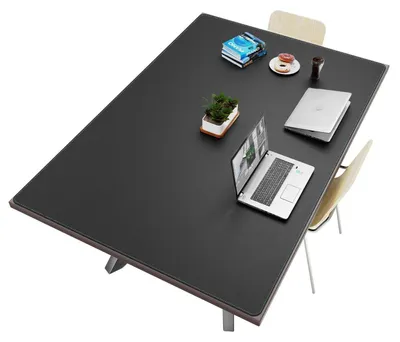 Immagine prodotto di Tappetino per scrivania, dimensioni 180 x 120 cm, colore nero, aspetto in pelle