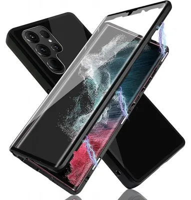 Obrázek produktu pro Pro Samsung Galaxy S24 Ultra Mobile Phone Case 360 Magnetic Glass Bumper Metal Case Case Cover