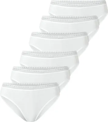 Produktbild von SCHIESSER Damen Rio-Slips, 6er Pack - 6Pack Rio Slip, Stretch Baumwolle, uni Weiß S