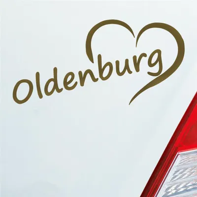 Produktbild von Auto Aufkleber Oldenburg Herz Stadt City Love Liebe 16,5x8 cm Gold Sticker Heckscheibenaufkleber