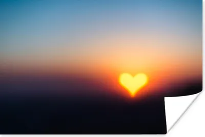 Produktbild von MuchoWow® Poster Herz - Horizont - Sonnenuntergang 120x80 cm - Bilder