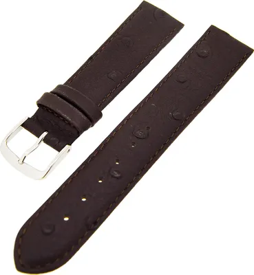 Produktbild von Uhrenarmband Straußenleder Dunkelbraun Ton in Ton 16mm Matt S Struktur NEU