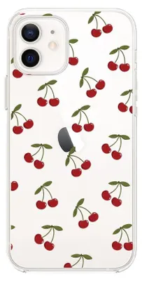 Produktbild von Flexible Hülle für das iPhone 12 Mini, TPU Silikon transparent, kleine Kirschen