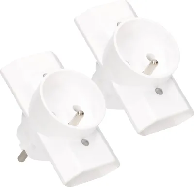 Image de KOTARBAU® Lot de 2 prises multiples Blanc Fiche triple avec mise à la terre Deux prises plates une prise ronde