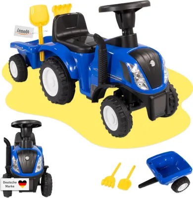 Produktbild von Rutschauto Traktor New Holland blau mit Anhänger, Kinderauto ab 1 Jahr