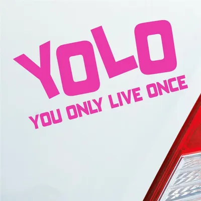 Produktbild von Auto Aufkleber YOLO You only live once Leben Genießen Abenteuer 12x6 cm Pink Sticker Heckscheibenaufkleber