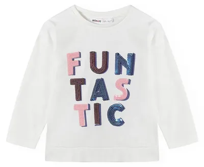 Minoti Langarmshirt Creme für Mädchen, Rückansicht