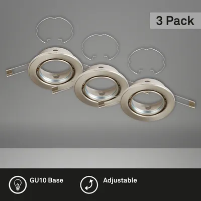 Zdjęcie produktu dla Lampa wpuszczana LED BRILONER LEUCHTEN RENG, IP23, nikiel matowy, metal, w zestawie, 3x GU10, zestaw 3, Ø 8,6 cm