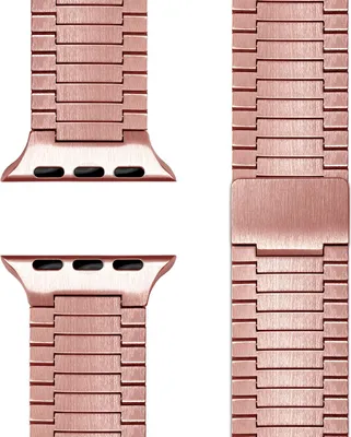 Produktbild von Chronos Edelstahl Armband für Apple Watch Ultra/SE/10/9/8/7/6/5/4/3/2/1, Magnet Metall Loop Band, 42/44/45/46/49mm - Kupferrosé