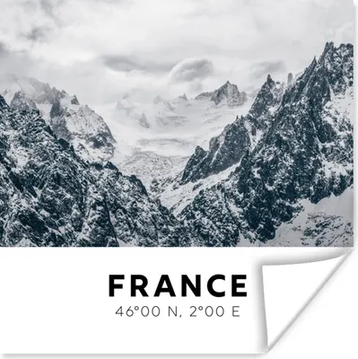 Produktbild von MuchoWow® Poster Frankreich - Alpen - Schnee 50x50 cm - Wohnzimmerdekoration