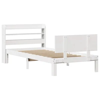 Obrázok produktu pre Posteľný rám s čelom bez matraca biely 100x200 cm