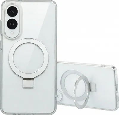 Image de Accezz Ring Stand Backcover avec MagSafe pour le Samsung Galaxy S25 Edge - Transparent