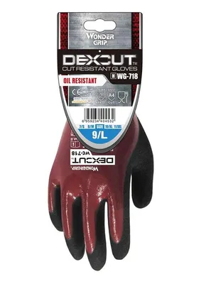 Produktbild von Wonder Grip WG-718 Arbeitshandschuhe Dexcut rot M/8 (2er Blister)