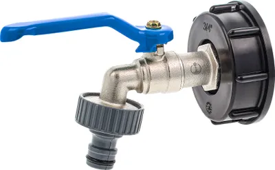 Produktbild von tecuro Kugelauslaufventil mit Steckkupplung und IBC Adapter Grobgewinde S60 x 6