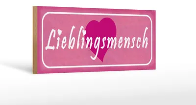 Produktbild von Holzschild Spruch 27x10cm Lieblingsmensch Herz