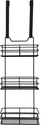 Obrázek produktu pro Černá závěsná police na dveře nebo do sprchy se 3 policemi - cca 79x23x10 cm