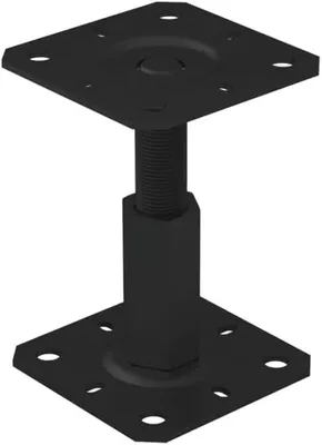 Zdjęcie produktu dla GRUNDLINE Podpora słupkowa z regulacją wysokości Gwint Czarna - PR 100x130x100