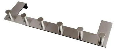 Produktbild von Türgarderobe Hakenleiste 6 Kleiderhaken rostfrei Garderobenhaken Wandhaken 6 Haken (1 Stück)