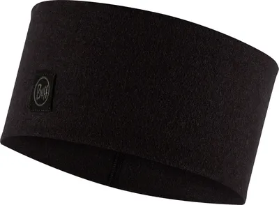 Produktbild von Buff Merino Wide Headband Solid Black UNI Laufstirnband