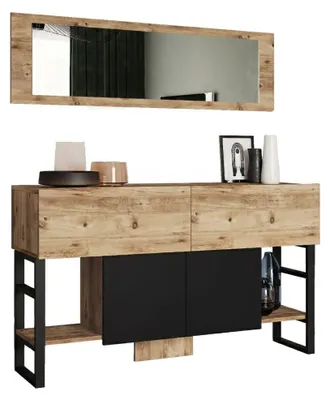 Produktbild von Konsolentisch Abell, Tisch, Eingangskonsole, Regal, 139x43 h84 cm, Eiche