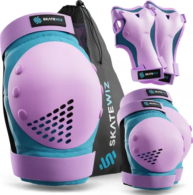 Produktbild von SKATEWIZ Schoner Set Kinder Protektoren-Set Erwachsene [6pc] - Schützer Inliner Knieschoner Knieschützer Skateboard Schutz Skate