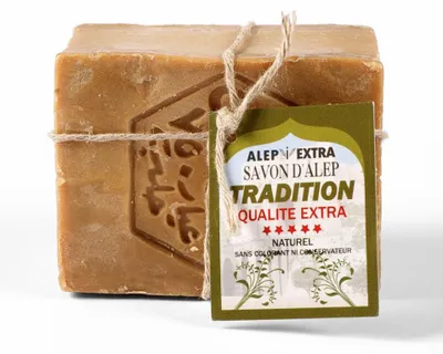 Produktbild von Traditionelle Seife mit Oliven- und Lorbeeröl, 100% natürlich, ohne Zusatzstoffe, 200g