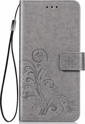 Produktbild von Mobigear Clover Hülle für Samsung Galaxy S20 – Klapphülle/Etui mit Geldbörsenfunktion – Grau