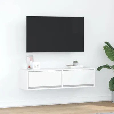 Obrázok produktu pre Maison Exclusive – TV skrinka, rozmer 100 x 31 x 25,5 cm, biela, drevotrieska