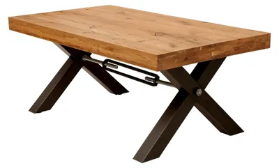 Produktbild von Couchtisch Thor 110cm aus geölter Wildeiche im Industrial Design