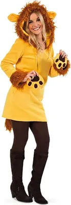 Löwen Kostüm Leonie für Damen Gr. 34-42 gelb Tierkostüm Afrika Wildkatze Karneval Fasching Mottoparty Gruppenkostüm